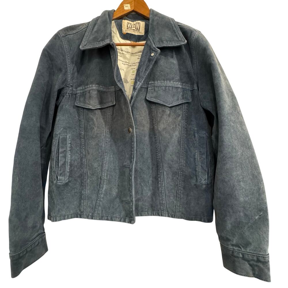 Vintage 2001 W2W | S | washable blue gray suede jacket